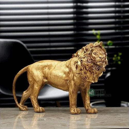 7 Inch Resin Animal Lion Sculpture Statue - Size: 24L X 7W X 18H Centimeters