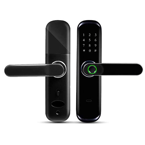 Tm-B1 Smart Tuya Fingerprint Door Lock - Color: Black