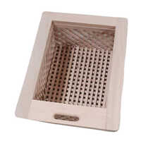 Wicker Basket Unit - Wooden, Rectangular Shape, Brown Color | Durable And Stylish With Easy-to-move Handles