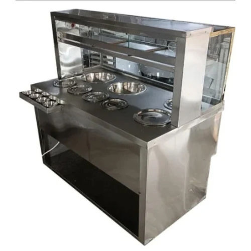 Ss Golgappa Display Counter - Color: Silver