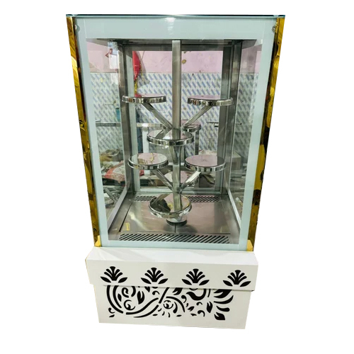 Rotating Cake Display Counter - Color: Silver