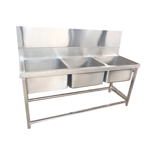 SS Kitchen Three Sink Unit