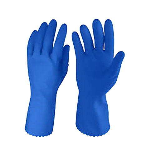 Household Rubber Hand Gloves - Color: Blue