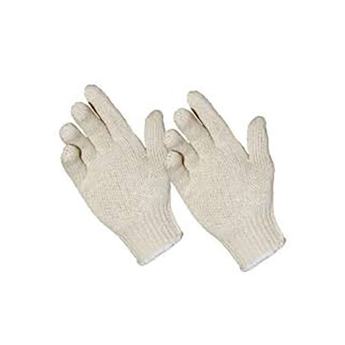 Cotton Knitted Hand Gloves - Color: White