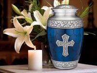 Cross Engraved Adult Cremation Urn for Human Ashes