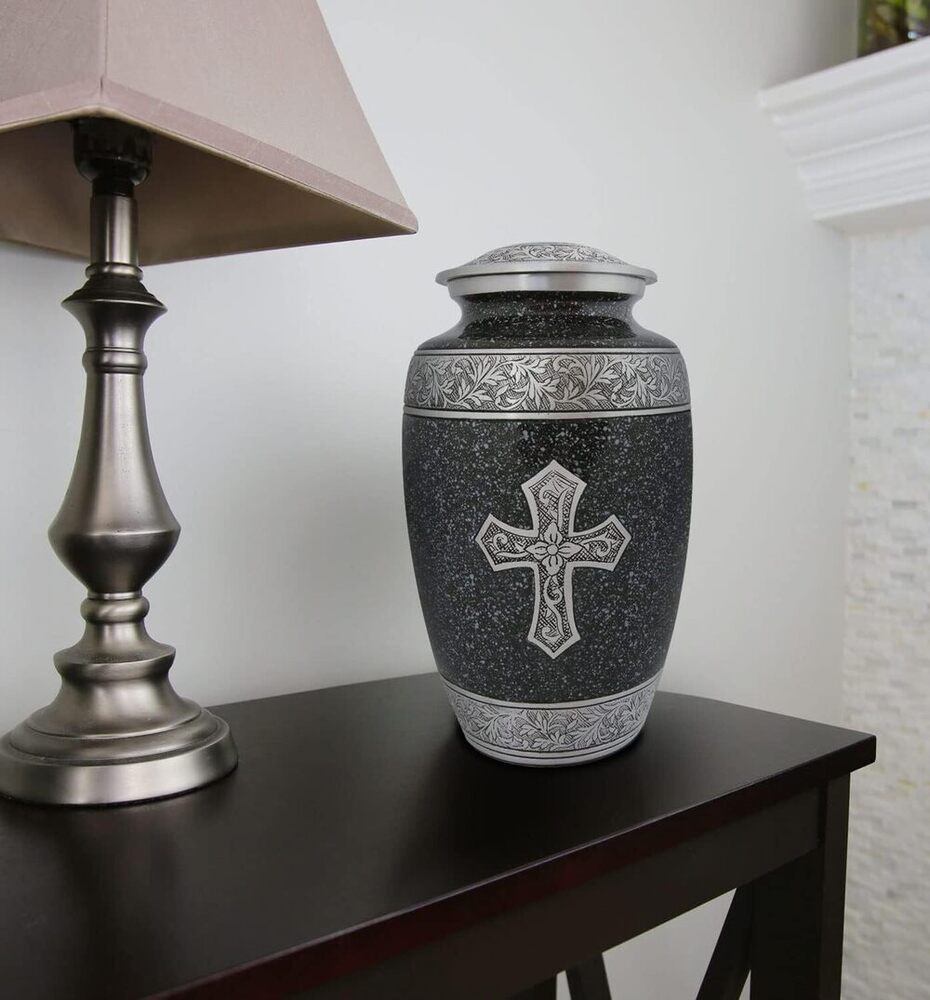 Grey Cross Memorial Cremation Urn for Ashes