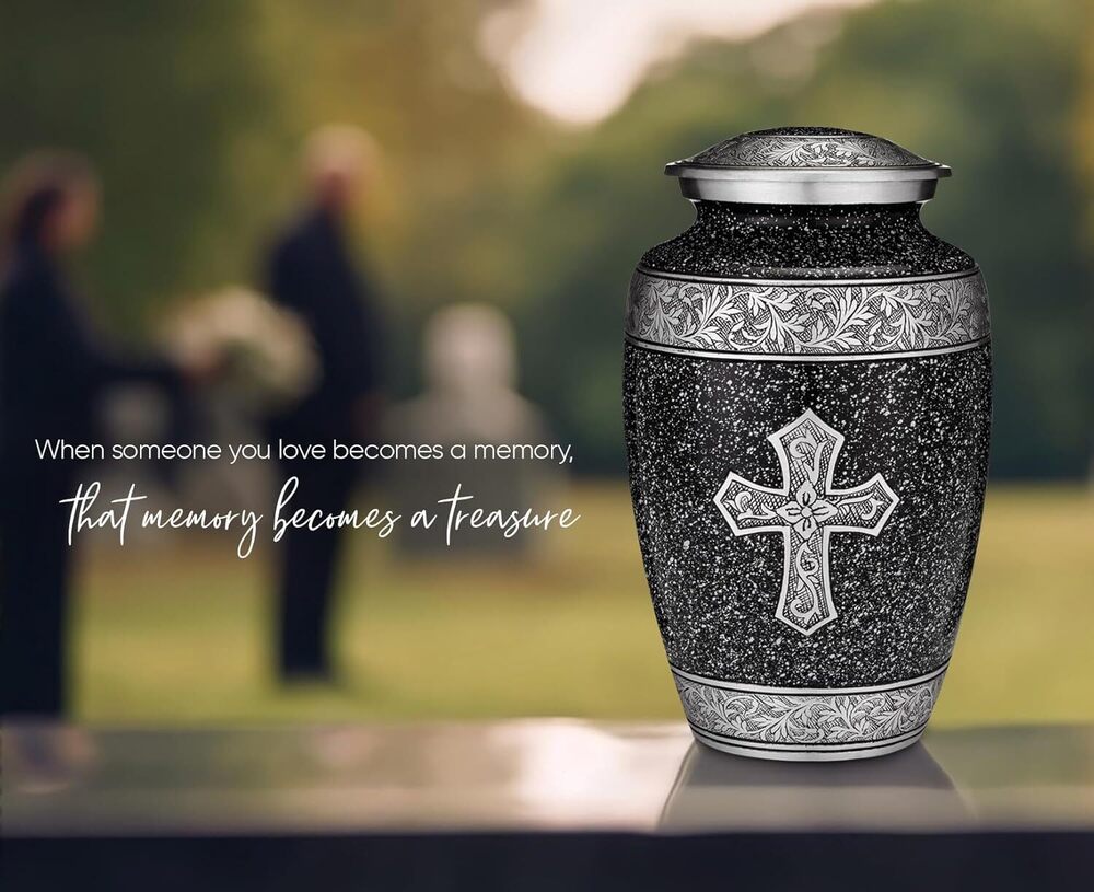 Grey Cross Memorial Cremation Urn for Ashes