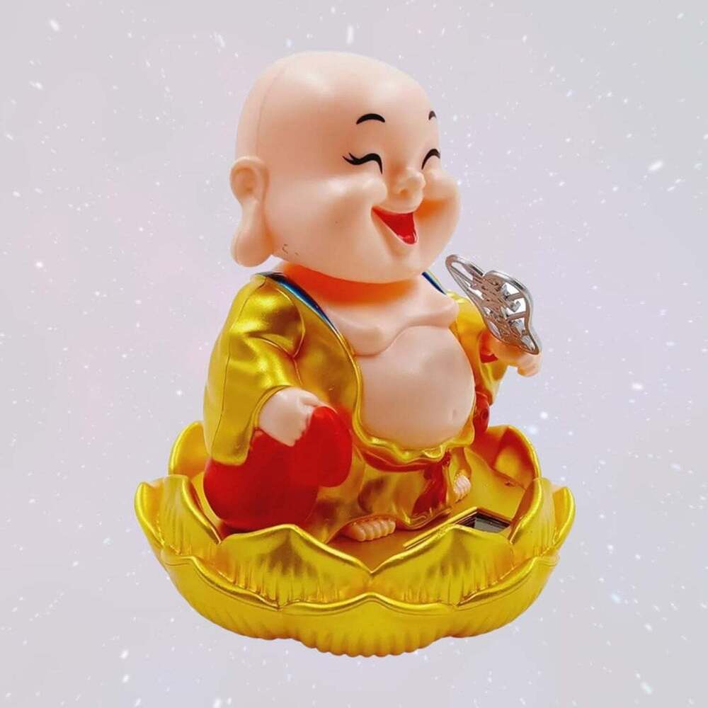 Solar Power Moving Buddha Car Ornaments