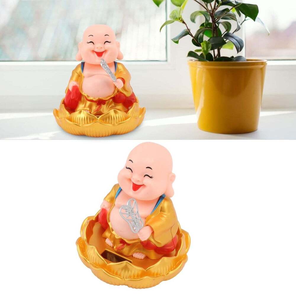 Solar Power Moving Buddha Car Ornaments