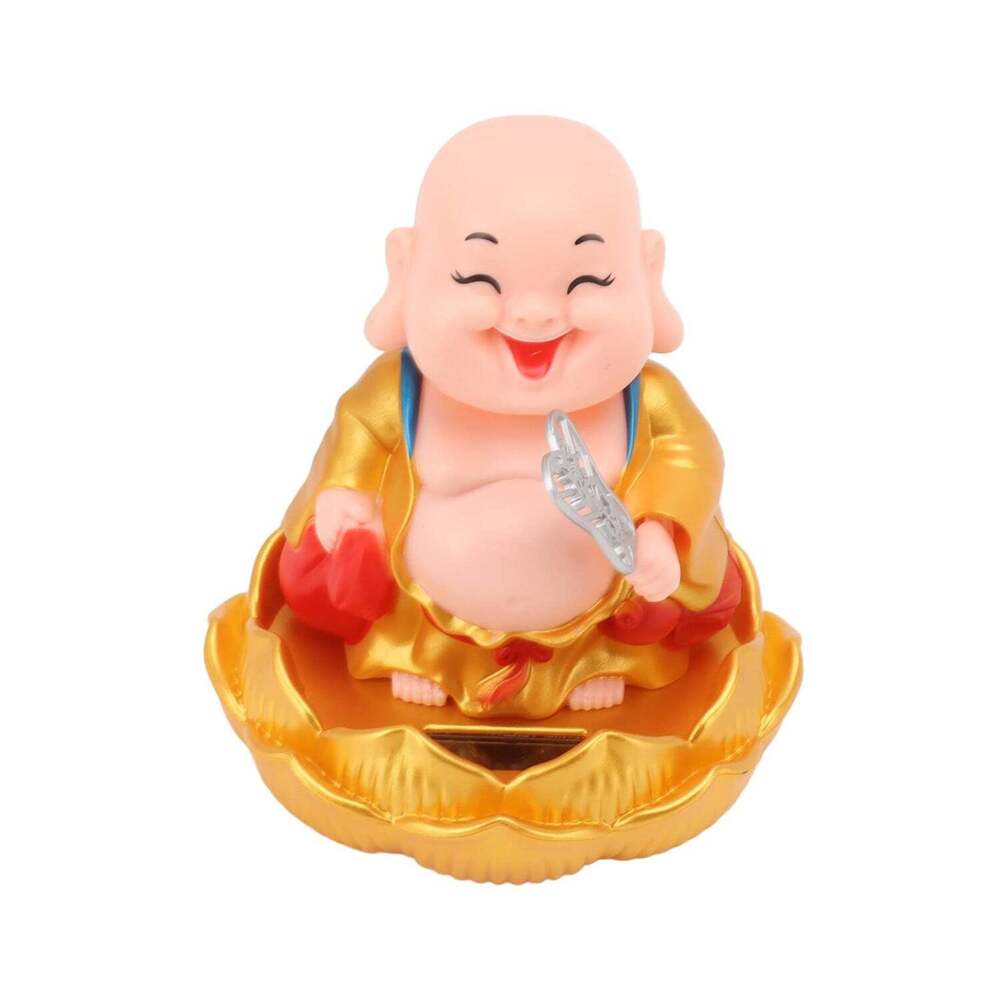 Solar Power Moving Buddha Car Ornaments