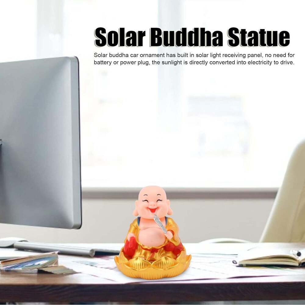 Solar Power Moving Buddha Car Ornaments