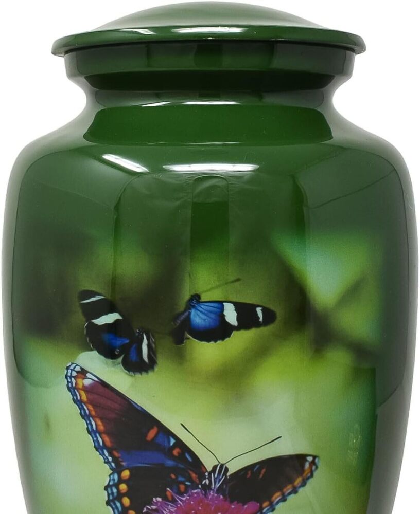 Butterfly Green Cremation Urn