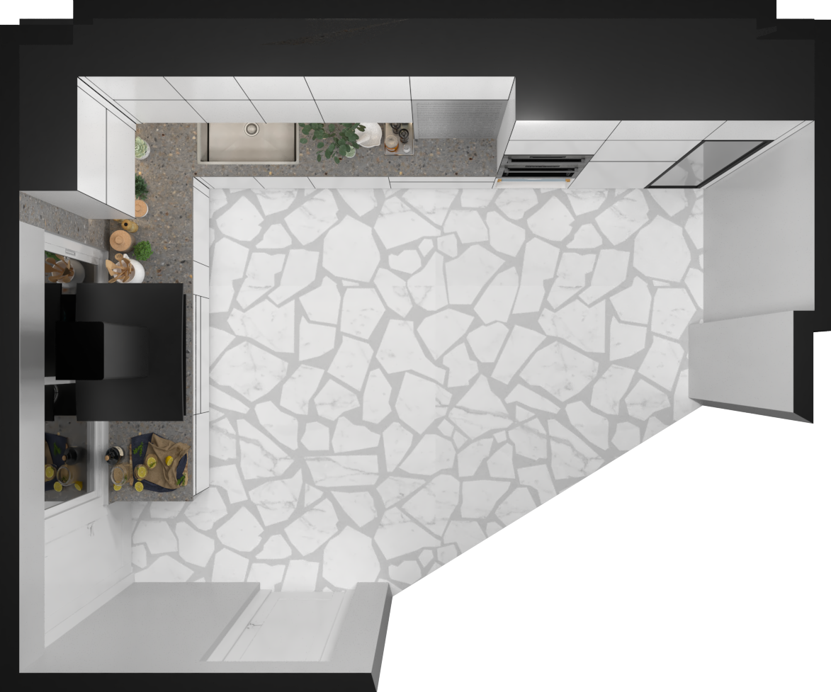 L Shape Modular Kitchen With Chimney - Dimension (L*w*h): 2 Foot (Ft)