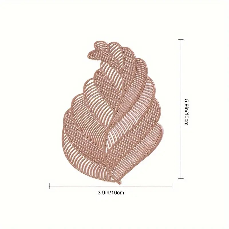 Cherrybox Leaf Design Coaster - Brown, Standard Size, Rectangular Shape | Polished Finish, Attractive Leaf Net Design For Home And Office Use