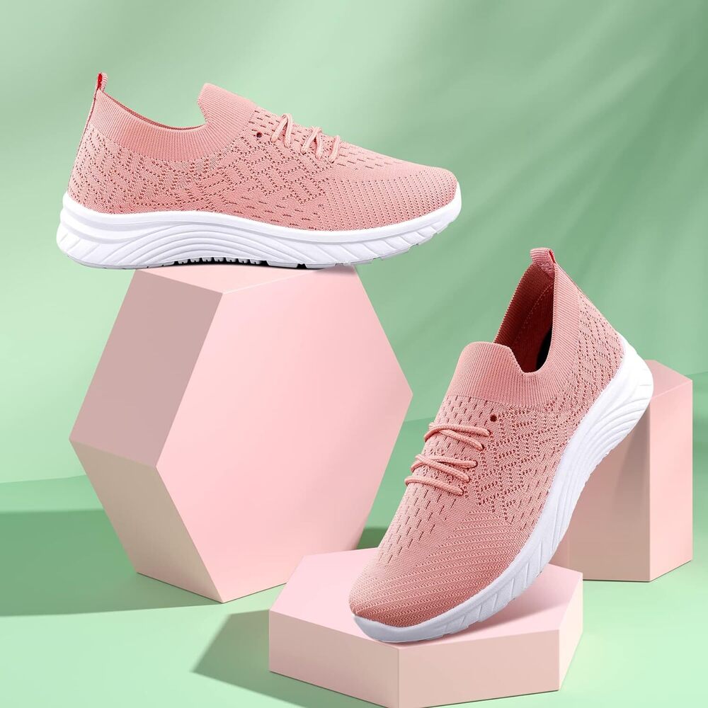 Ladies Flyknit Pvc Elastic Shoes - Color: Pink