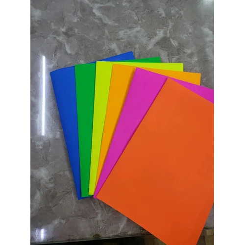 120 Gsm Fluorescent Paper Sheets - Color: Multicolour