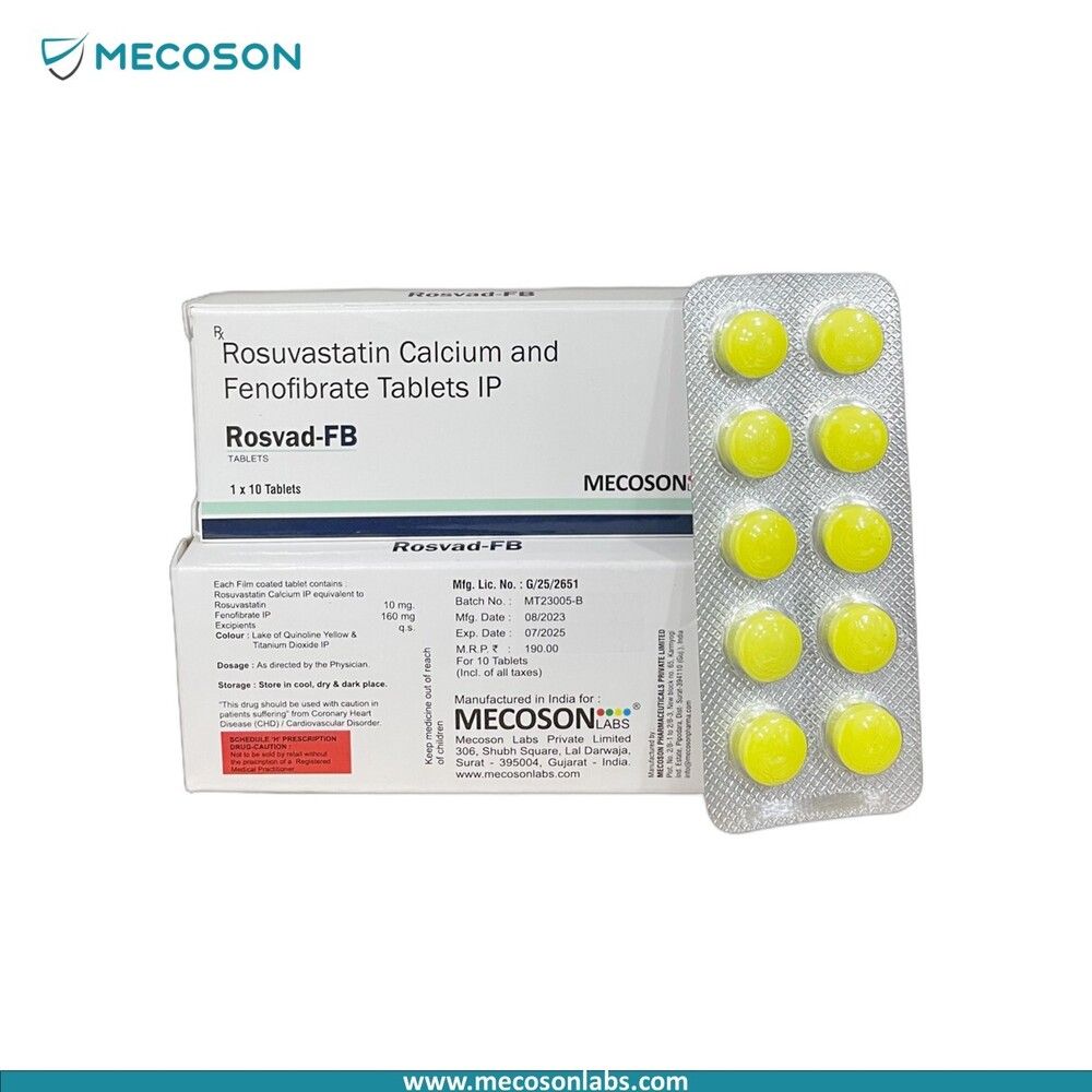 Rosuvastatin 10mg Fenofibrate 160mg tab