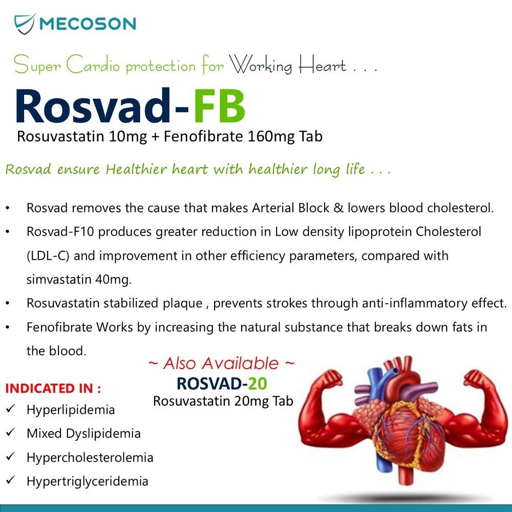 Rosuvastatin 10mg Fenofibrate 160mg tab