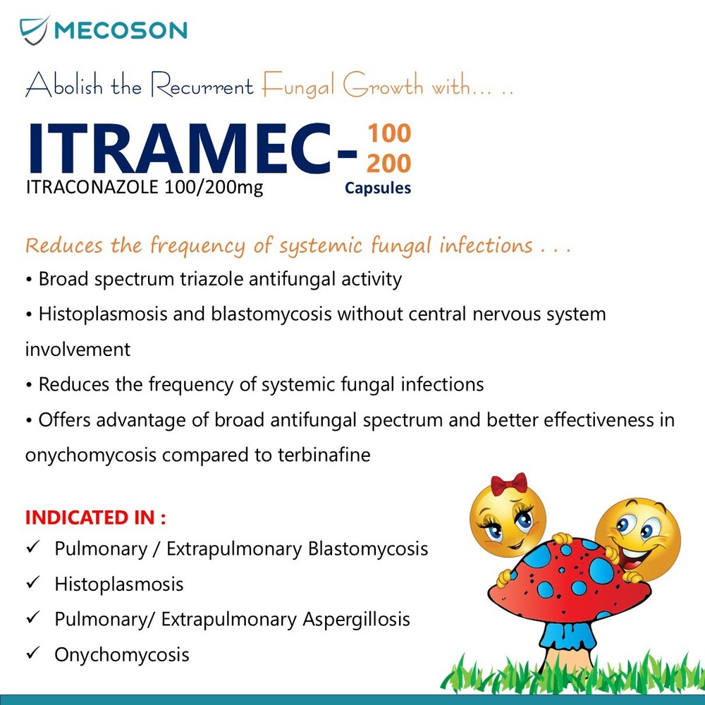 100mg Itraconazole Capsules By Mecoson Pharmaceuticals Private Limited