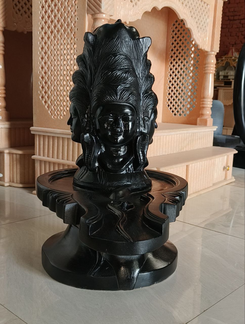 Black Marble Panchmukhi Shivling