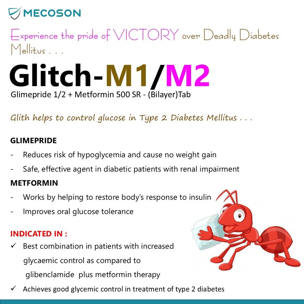 Glimepiride 2mg Metformin 1000mg Tab