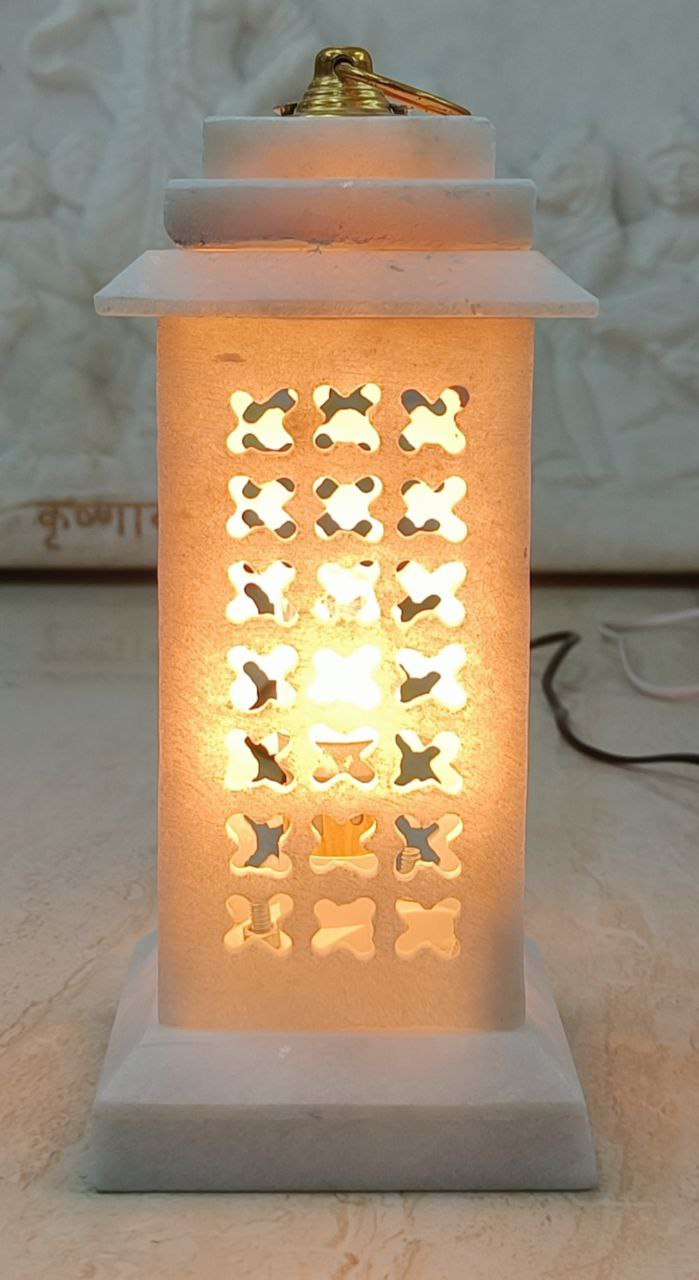 White marble Jali Lamp