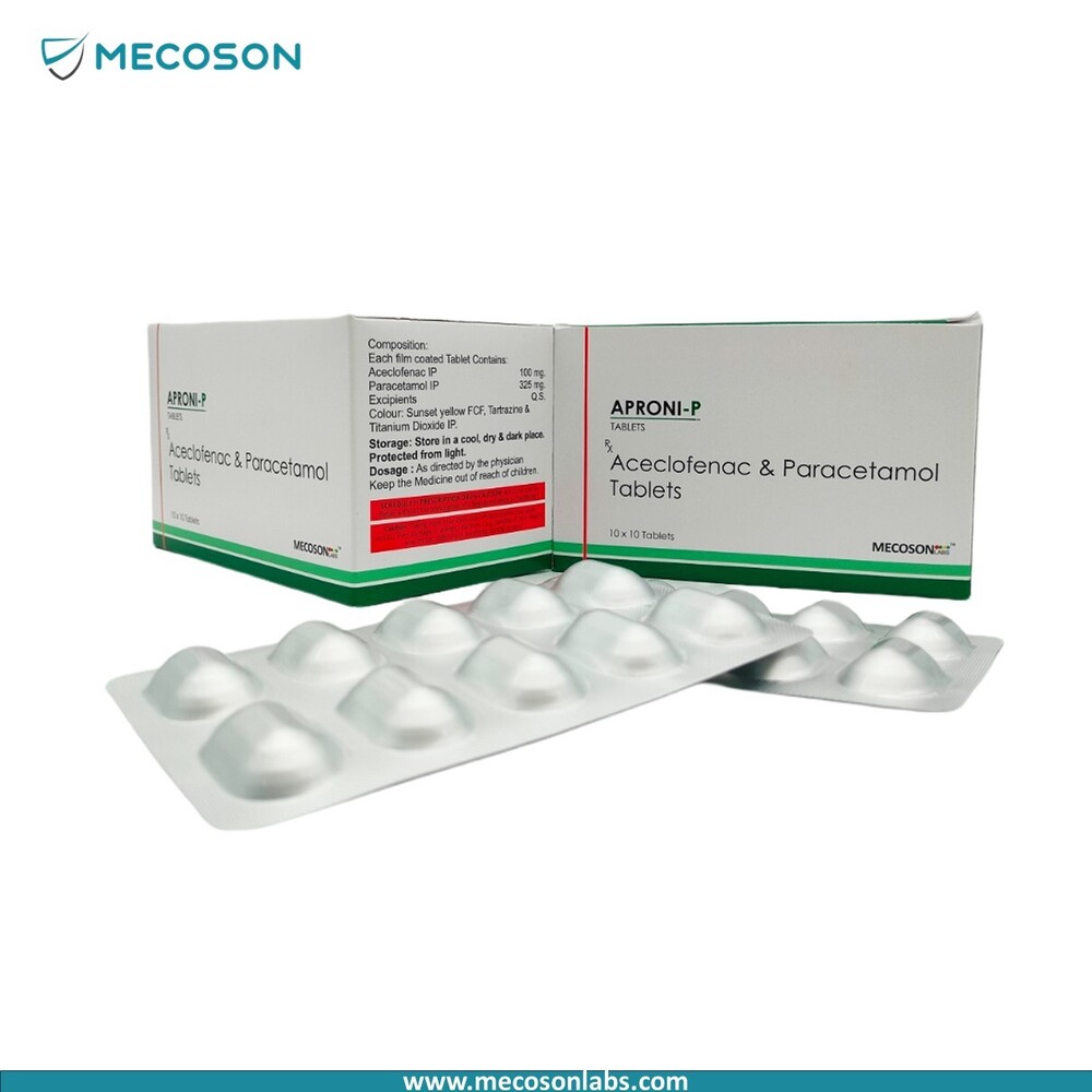 Aceclofenac Tablet - 100mg Film-coated Tablets For Pain And Inflammation Relief | Indicated For Osteoarthritis, Rheumatoid Arthritis, And Ankylosing Spondylitis, Suitable For All Ages, Requires Doctor's Guidance