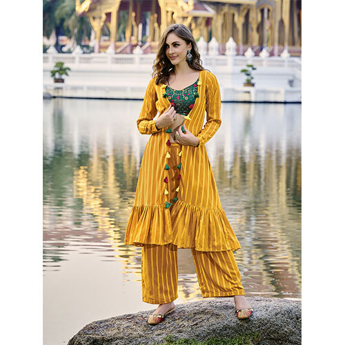4911 Yellow CO-ORDS SET (ETHNIC)