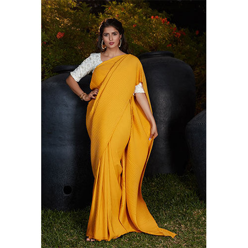 4501 Ladies Sarees - Color: Yellow