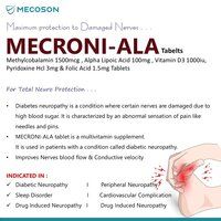 Methylcobalamin 1500mcg Alpha Lipoic Acid 100 MG Vitamin D3 1000iu Pyridoxine 3mg Folic acid 1.5mg tab