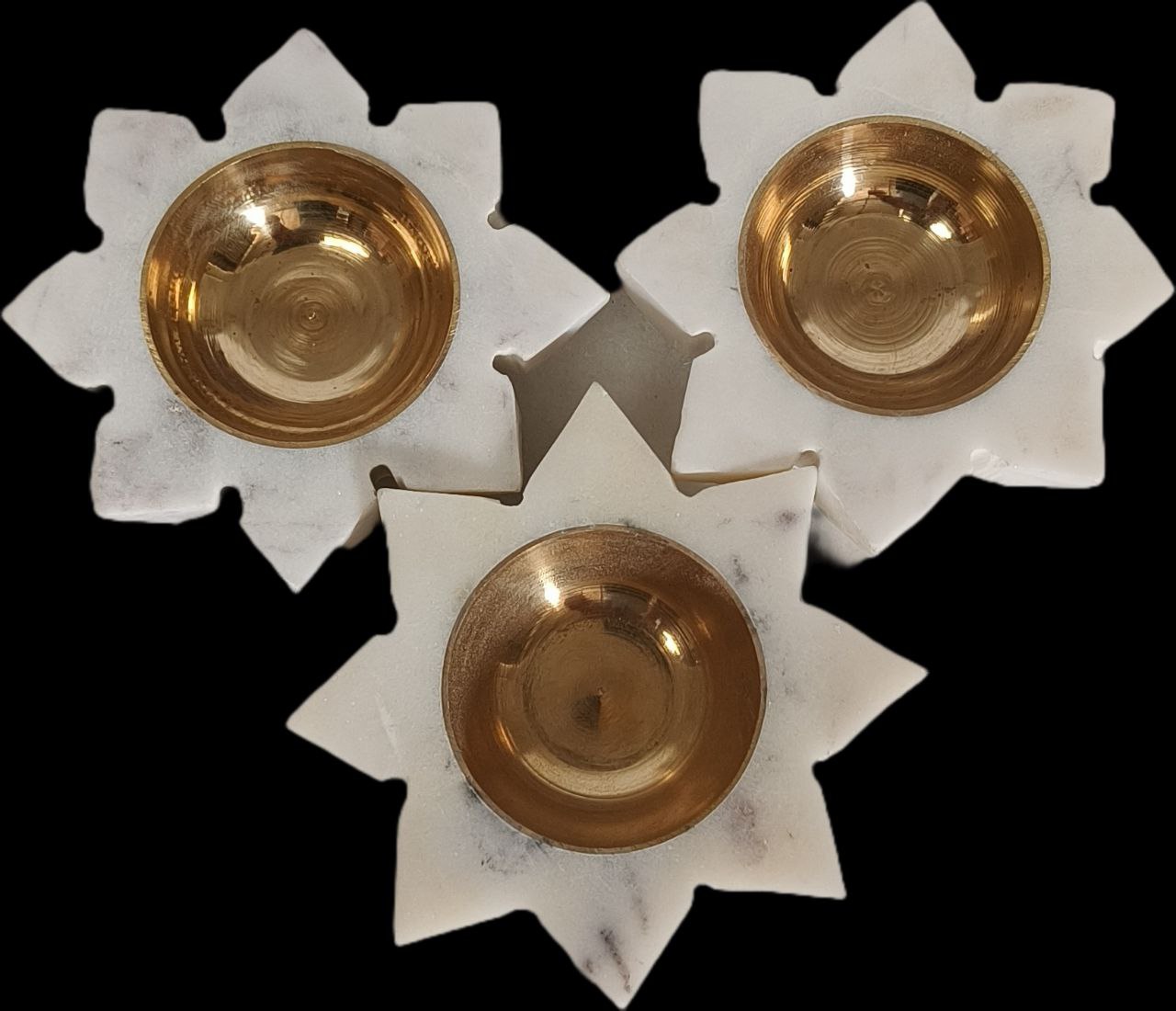 White Marble Lotus Shaped Diya