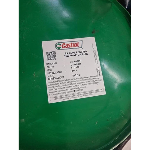 Cas trol Engine Oil - 210-Liter Barrel Pack, 200 Kilograms Weight, Vibrant Green Color, Normal Smell, High-Performance Lubricant for Heavy Industrial Vehicles