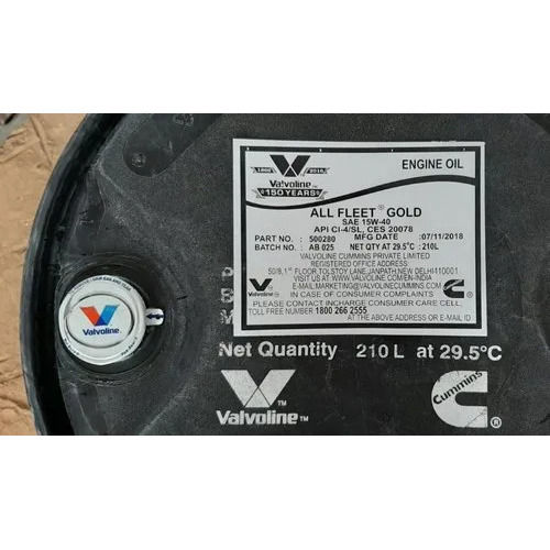 Valvoline All Fleet Gold 15W40 Diesel Engine Oil,Barrel Of 210 Litre - Application: Industrial