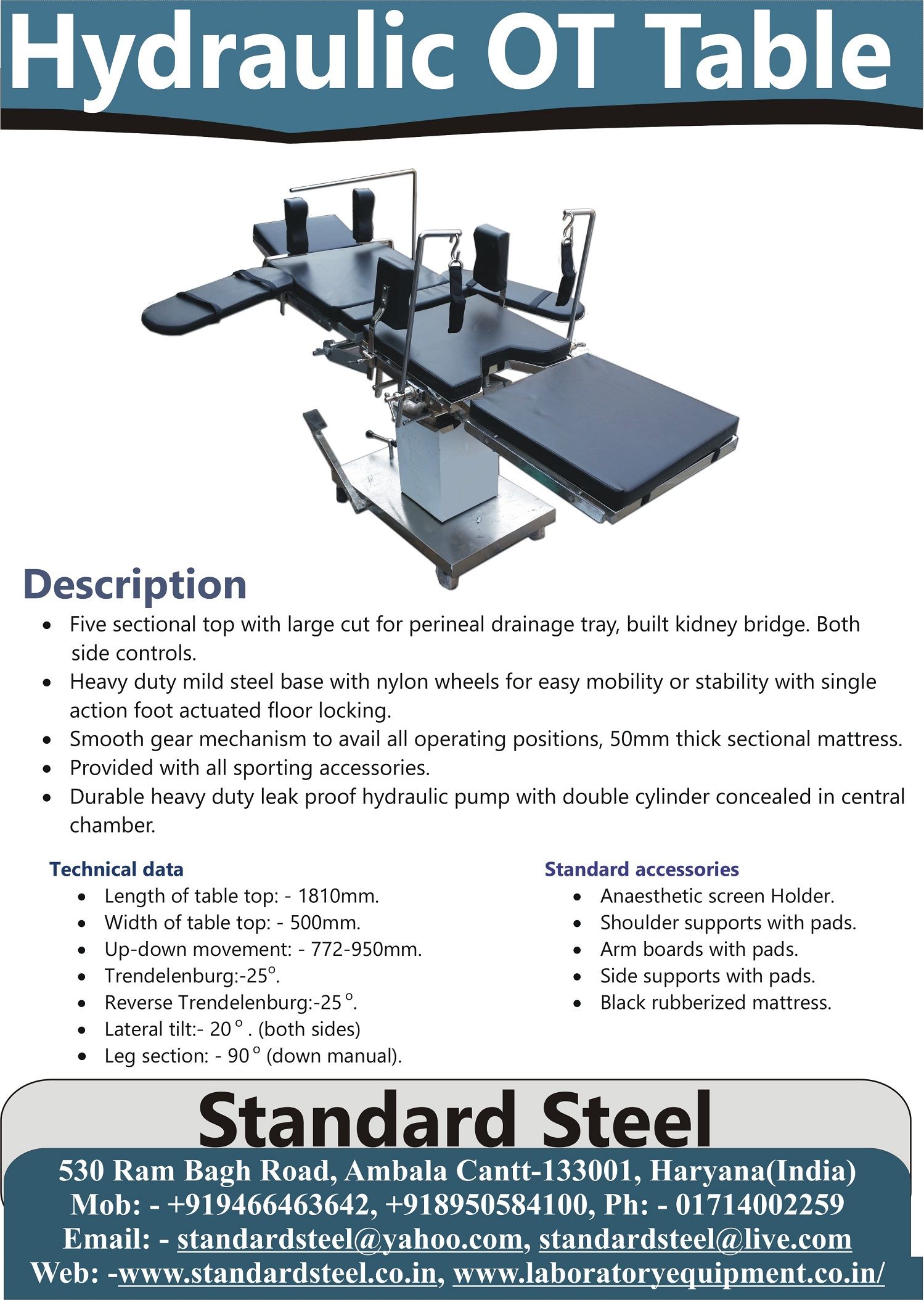 C Arm Hydraulic OT Table