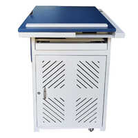 Metal Digital Podium - Metal And Plastic, Elegant Powder-coated White Finish, Durable And Strong For Commercial Use, No Assembly Required