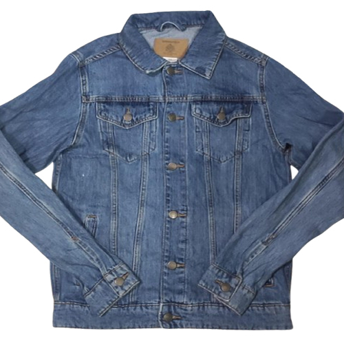 Mens Denim Jacket - Denim Fabric, Sizes M, L, XL | Casual Dress Type, Plain Pattern for Versatile Styling in Any Outfit