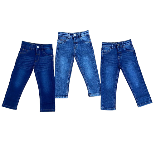 Kids Denim Jeans - Denim Material, Summer Season, Blue Color | Washable, Durable, Versatile Design for Boys' Wardrobe