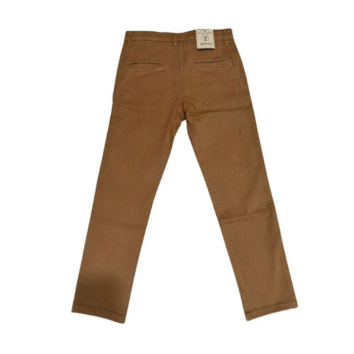 Kids Brown Cotton Pant - Feature: Washable