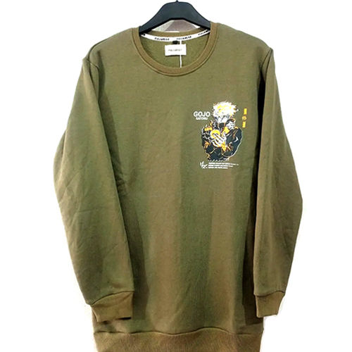 Mens Green Sweatshirt - Material: Spandex