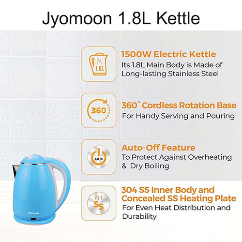JMN KT 49 Sky Blue Electric Kettle