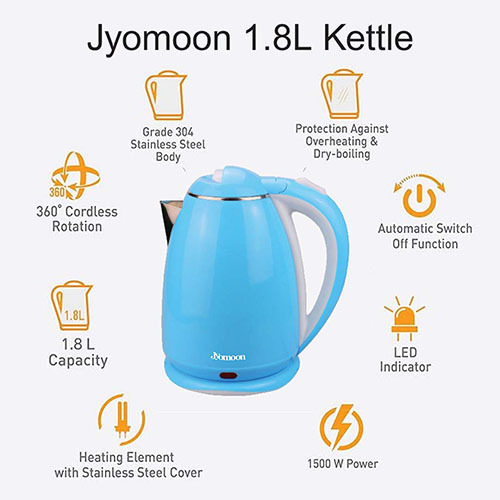 Jmn Kt 49 Sky Blue Electric Kettle - Material: Plastic