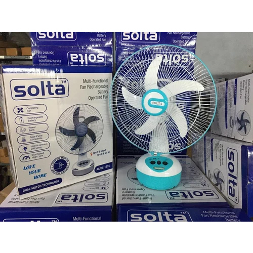 Solar Rechargeable Fan With Led Light