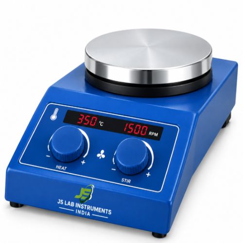 Magnetic Stirrer With Hot Plate - Stainless Steel, 5 Liters Capacity, Blue Coated Finish | 220V, 2000 RPM Stirring Speed, Durable Design