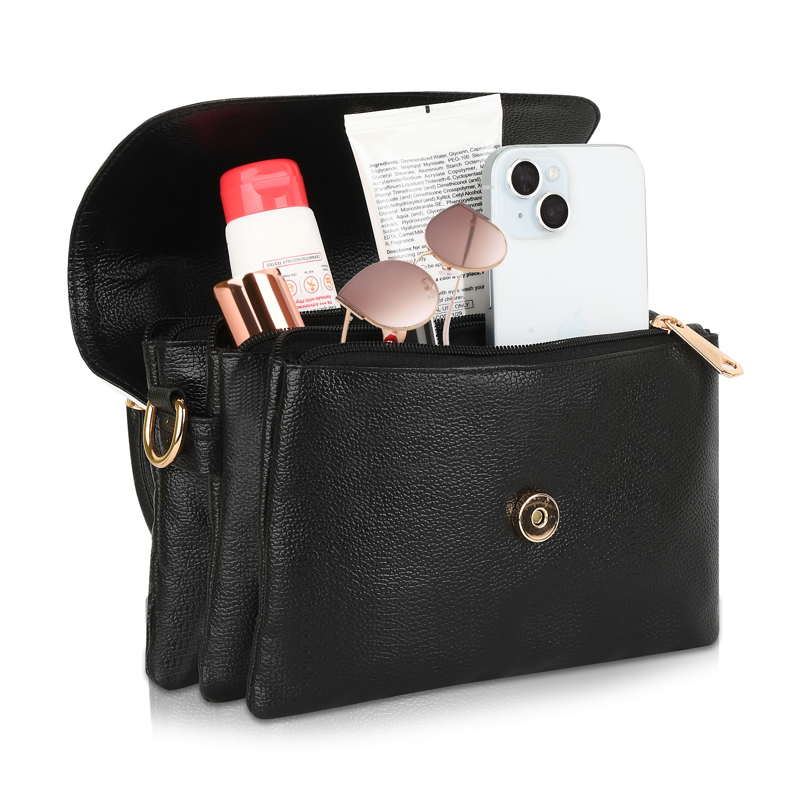 Sentinel Top Handle Women Sling Bag - Color: Black