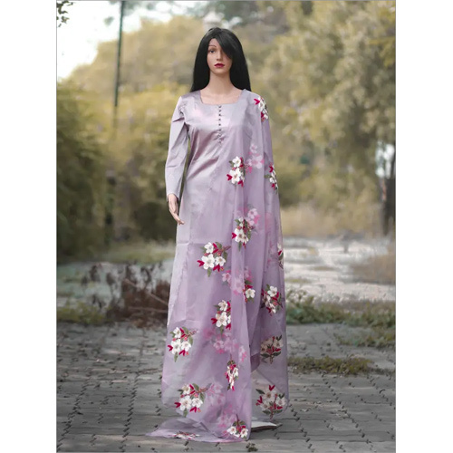 Polyester Cotton Suit With Embroidery Dupatta