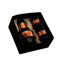 Copper Jar Set - Pure Copper, Round Shape, Dark Green | Elegant Serving Set With Two Glasses, Timeless Home Decor, Eco-friendly Gift