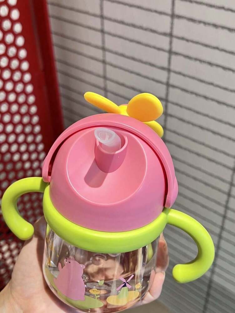 Cherrybox Kids Shipper Water Bottle - Plastic, Round Shape, Narrow Flip Top Lid | Perfect For Hydration, Durable And Lightweight Design