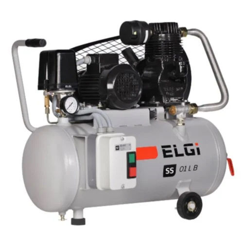 1-3 Hp Single-Stage Belt Drive Reciprocating Compressor - Color: Silver