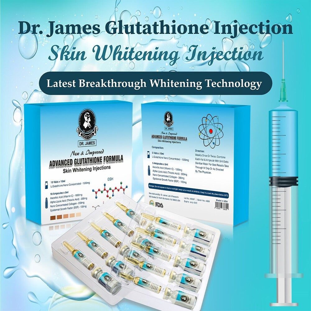 Dr James Glutathione 1500mg Skin Whitening Injection 10 Sessions