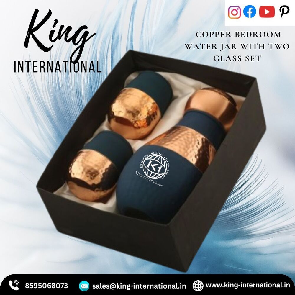 Copper Water Jug and Tumbler Set